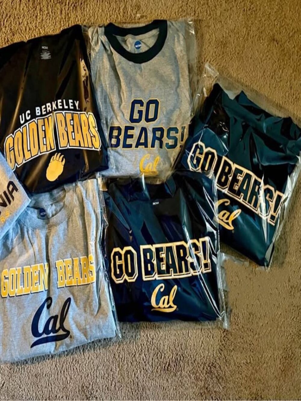 NWT NCAA Cal Berkeley Golden Bears T-Shirts XL